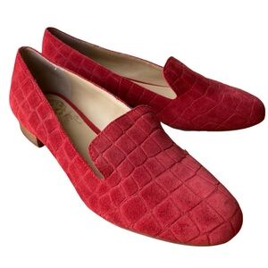 Vince Camuto VP-Melley Red Loafer Flats Size 7.5 Leather Upper